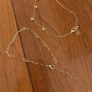 Gold Plated Dainty Chain Ankle Bracelet with Adjustable Clasp